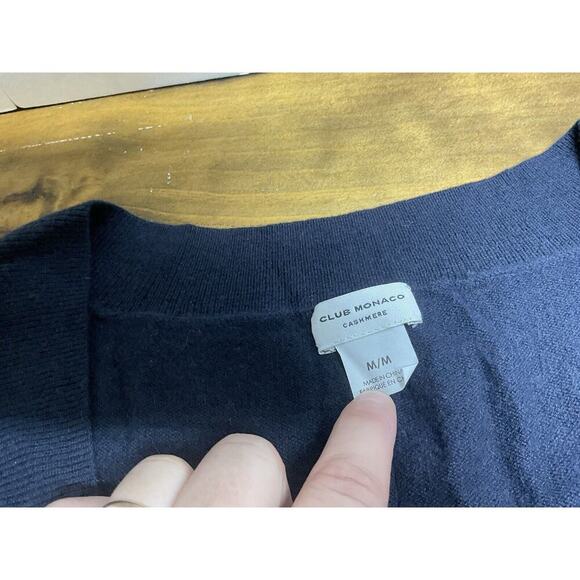 Club Monaco Black V Neck Pullover Cashmere Sweater Womens Size Medium - Picture 4 of 10